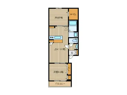 ピアチェーレ(2LDK/3階)の間取り写真