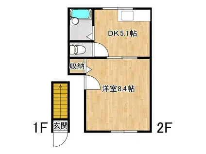 ゴールド鷹(1DK/2階)の間取り写真