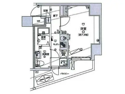リヴシティ田町(1K/6階)の間取り写真