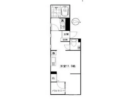 ユノー東大前(ワンルーム/2階)の間取り写真