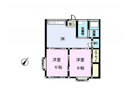 グリーンパレスN(2DK/1階)の間取り写真