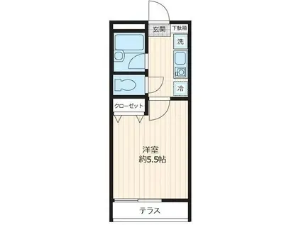 エスディーケーハウス(1K/1階)の間取り写真