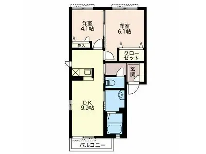 ラークパレス(2DK/2階)の間取り写真