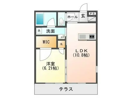 LINO II(1LDK/1階)の間取り写真