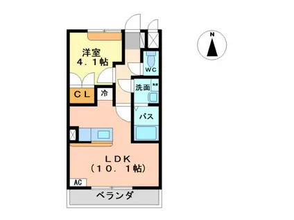 サンクチュアリV(1LDK/2階)の間取り写真