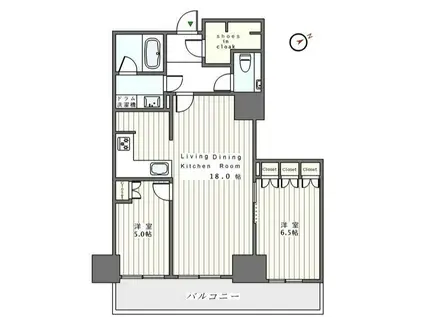 マンション L字キッチン 西新宿駅 徒歩6分 2LDK 好立地(2LDK/3階)の間取り写真