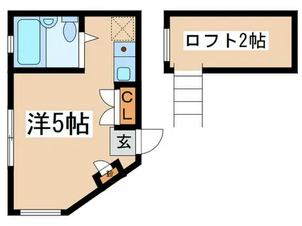 プランドールZAIZEN六角橋(ワンルーム/1階)の間取り写真