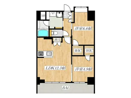 ドゥーエ東十条(2LDK/3階)の間取り写真
