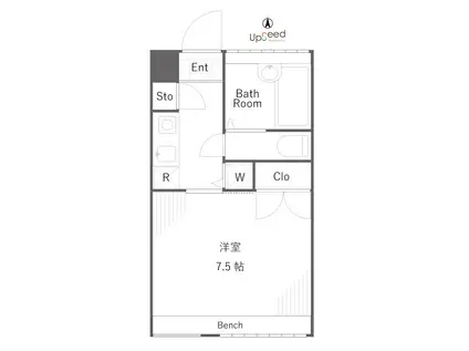 ル・シェルブルー(1K/1階)の間取り写真