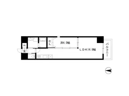 ALBA GRANDE 名護屋(1LDK/2階)の間取り写真