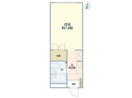 ドミール和泉(ワンルーム/1階)の間取り写真