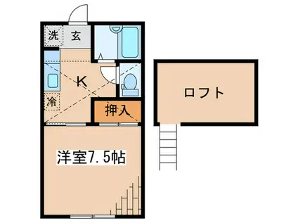 ハイツひまわり(1K/1階)の間取り写真