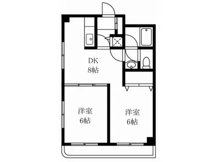 パークハイムD(2DK/5階)の間取り写真