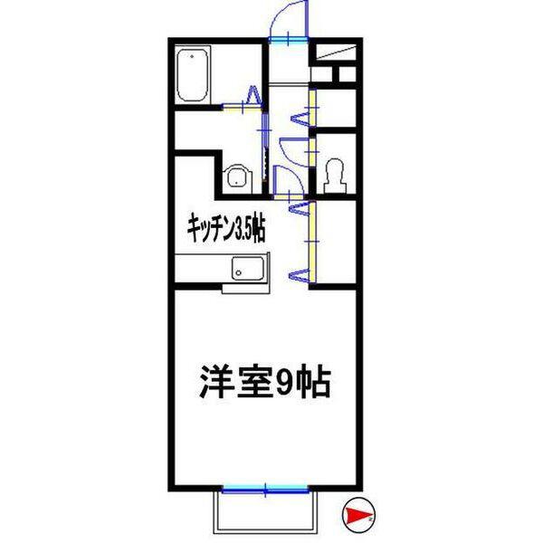 フレッツァ広畑(1K/1階)の間取り写真