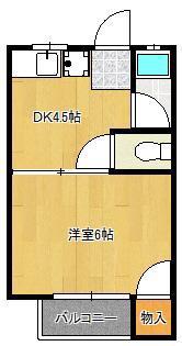 マークハイツ光明A棟(1K/2階)の間取り写真