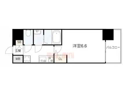 ソルテラスKOBE湊町(1K/7階)の間取り写真