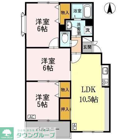 メゾンマツヤ(3LDK/1階)の間取り写真
