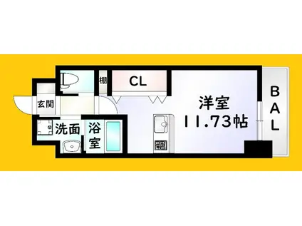 アクシオ北九州III(ワンルーム/10階)の間取り写真