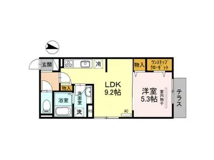 プライムコート(1LDK/1階)の間取り写真