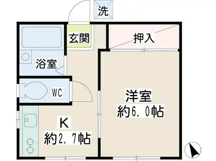 バームドルフ(1K/1階)の間取り写真