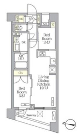 NOGATA RESIDENCE(2LDK/3階)の間取り写真
