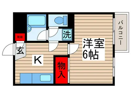宮前マンション(1K/3階)の間取り写真