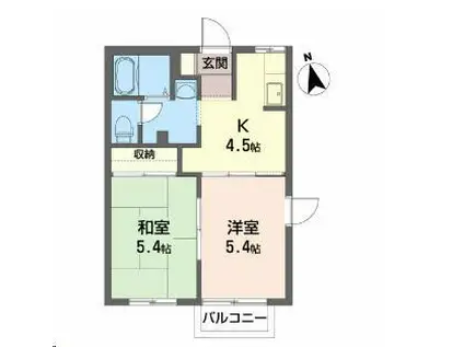 サンテミリオンA(2K/2階)の間取り写真