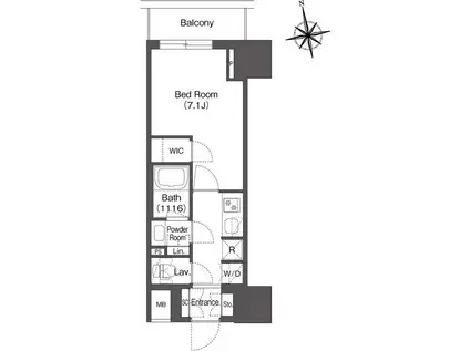 コンフォリア東上野(1K/5階)の間取り写真
