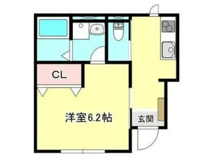 グッドハイム(1K/1階)の間取り写真