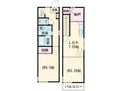 エクセレンス東青梅(2SLDK/1階)の間取り写真