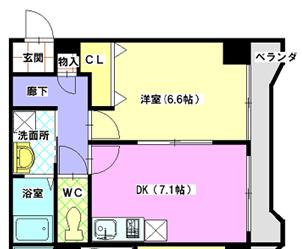 ユタカマンション(1DK/1階)の間取り写真