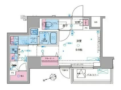 GENOVIA駒込駅 GREEN VEIL 803(ワンルーム/8階)の間取り写真