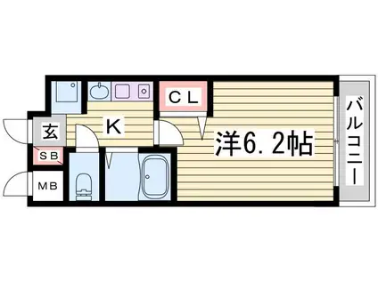 エステムコートハーバーランド前IIIコスタリティ(1K/4階)の間取り写真