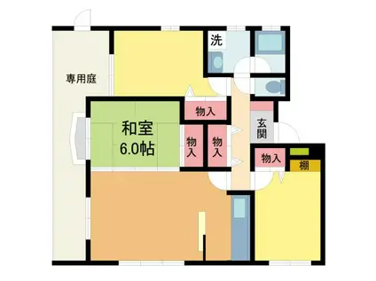 夙川パークハイツ(3LDK/1階)の間取り写真