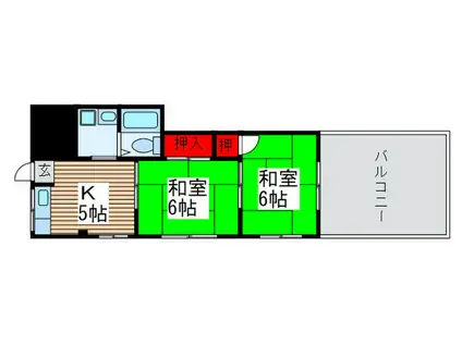 大渕コーポ(2K/2階)の間取り写真