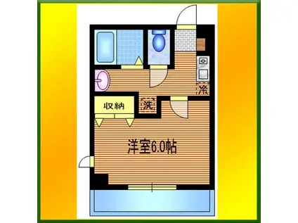 吉野ビル(1K/6階)の間取り写真