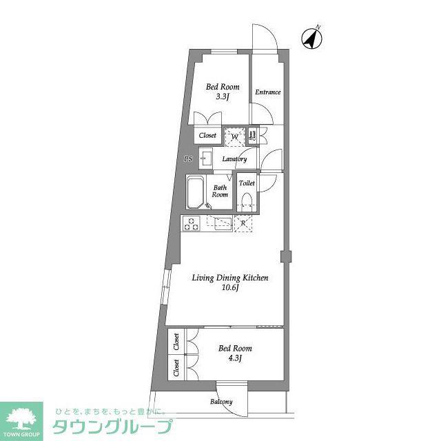 ザ・レジデンス用賀(2LDK/2階)の間取り写真