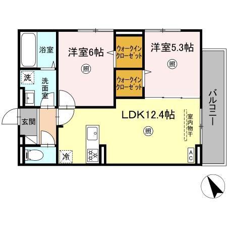 D-ROOM平田台(2LDK/3階)の間取り写真
