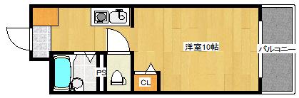 ピア庚午(ワンルーム/2階)の間取り写真