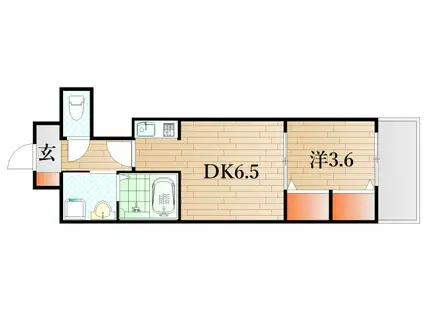 サンクレシア新下関秋根(1LDK/1階)の間取り写真
