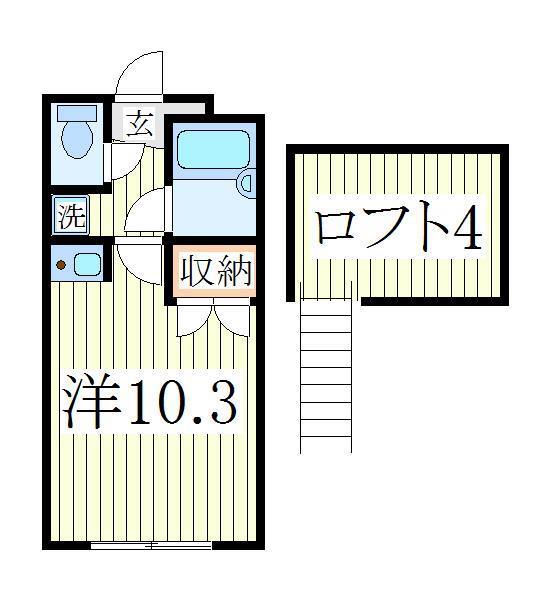 杉山ビル(1K/2階)の間取り写真