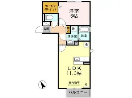 プリマベーラIV(1LDK/2階)の間取り写真