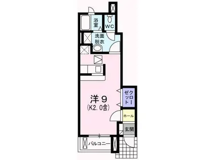 グランフリーゼ(ワンルーム/1階)の間取り写真