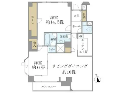 HOWFF RELAX三軒茶屋(2LDK/2階)の間取り写真