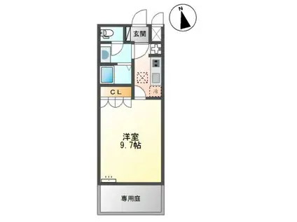 エルプランドール(1K/1階)の間取り写真