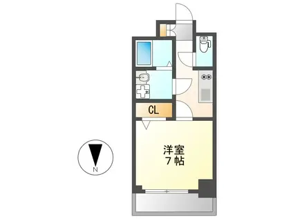 エスリード名古屋STATION ウエスト(1K/5階)の間取り写真