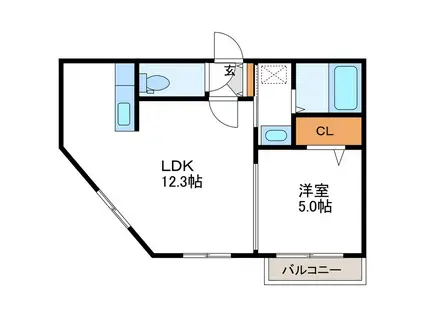 ALTA MAREA桑園 アルタマレーア桑園(1LDK/4階)の間取り写真