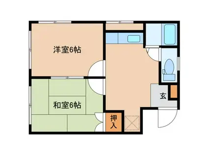 コーポ青陽(2DK/2階)の間取り写真