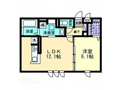 ARC倉敷駅前(1LDK/2階)の間取り写真