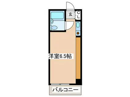 ドミール玉川学園(ワンルーム/1階)の間取り写真